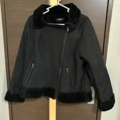 Doublefocus ファー付き黒ジャケット Lサイズ