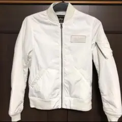 ALPHA アルファ MA-1 フライトジャケット ミリタリー　ワッペンロゴ　白