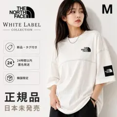 韓国 ノースフェイス ダメージ Tシャツ 白 M 新品 ウォッシュ加工 L
