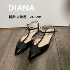 【新品•未使用】DIANA ポインテッドトゥ フラットシューズ 24.5cm