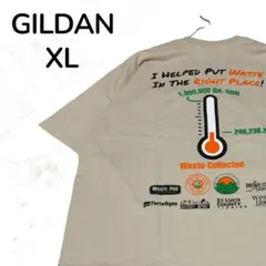 【一点物】GILDAN ギルダン Tシャツ XL ベージュ 半袖 バックプリント