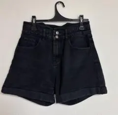 ブラックデニムショートパンツ