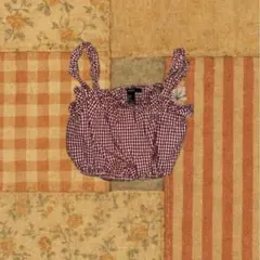 Forever21 赤と白のギンガムチェック ビスチェ 海外 レトロ 森ガール