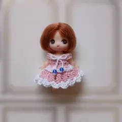ぷちリカちゃん服　ハンドメイド ドレス　編み物
