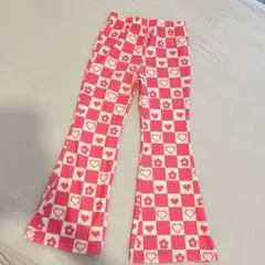 【ほぼ未使用美品】SHEIN キッズ フレアパンツ 110cmチェッカー柄
