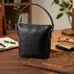 美品・純正保存袋】ヒロフ 2WAY ハンドバッグ ショルダーバッグ Hロゴ