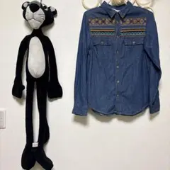 チチカカ♡デニム刺繍入り長袖シャツ