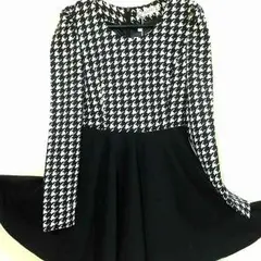 可愛い千鳥格ワンピース