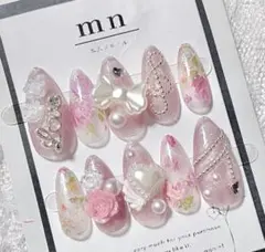 【現品】ネイルチップ　バレエコア　ウィッシュコア　薔薇　バラ　ガーリー　推し活