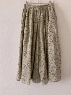 値下げしました！サマンサモスモス ベージュ黒水玉ワイドパンツ ガウチョパンツ