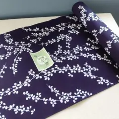 昭和　アンティーク　藍染　反物　古布　新江戸染　小枝　葉