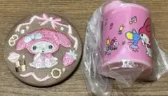 マイメロディー　コインシリンダー　刺繍缶バッジ