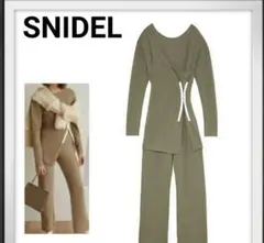 SNIDEL デザインニットオールインワン　ワンピース　ニット