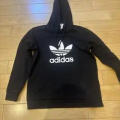 adidas 黒 フード付きパーカー XS