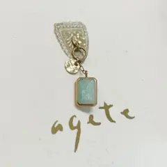 agete アガット K10 チャーム アマゾナイト ピアス ネックレス
