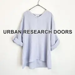 URBAN RESEARCH DOORS　リネンロールアップスリーブブラウス