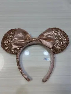 ディズニー　ミニー　カチューシャ（ローズゴールド）