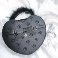 新品未使用 Ank Rouge ファーハートショルダーBAG ブラック 黒