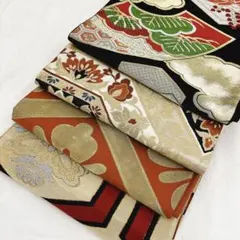 袋帯 黒地 金糸 華文 菊文様 豪華 まとめて 3本 - メルカリ