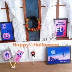 ハロウィン　パーティーセット　ミニチュア　ドールハウス　かぼちゃ　リース