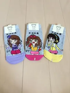 週末お値引き❗️韓国購入 靴下 アイドル KARA 可愛い♪ ソックス3足