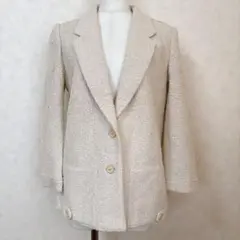 IGNCLORE ツイード調ジャケット 9号 M ベージュ◎