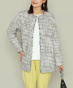 美品 a.v.v. 粗花呢中長款外套 粗花呢外套