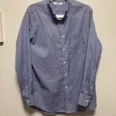 UNIQLO 青チェック 長袖シャツ Lサイズ