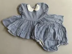 西松屋 セットアップ 90 ストライプ ワンピース ブルマ