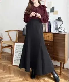 【moment+】カットジョーゼットマーメイドフレアスカート