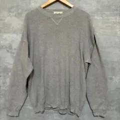 Eddie Bauer エディーバウアー 90s コットン ニット グレー 前V