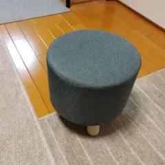 円形グレー布製スツール