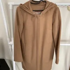 COMME CA ISM フード付ブラウンコート