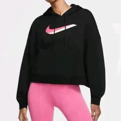 【新品未使用】ナイキ スウェット パーカー ブラックピンク 黒 かわいい 可愛い