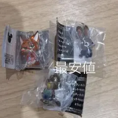 ガチャ　Disney ズートピア　めじるしアクセサリー2　3点 ニック　ジュディ