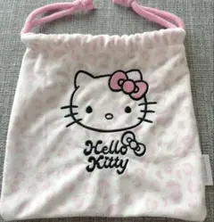 キティ ピンクヒョウ柄巾着