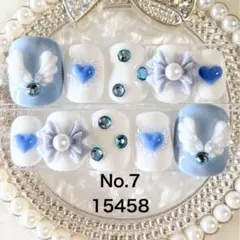 ベリーショート　15458　天使　ブルー　水色　羽　ハート　大きめ