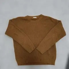 キャメルワッフルニットセーターGU【Ｌ】