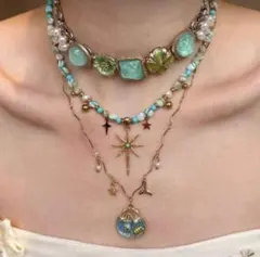 ヴィンテージ ネックレス チョーカー 3セット かわいい 個性的 お洒落 レトロ