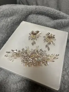 ウェディング　ヘッドドレス　ピアス　セット