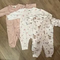 H&M 長袖 ロンパース カバーオール3点セット