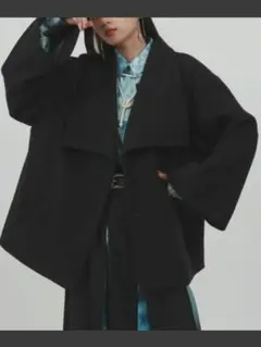 HARE ウーリーテック ビッグカラー ミドルコート ブラック ハレ