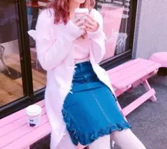 swankiss スワンキスリボン カーディガン ロング丈 コート ワンピース