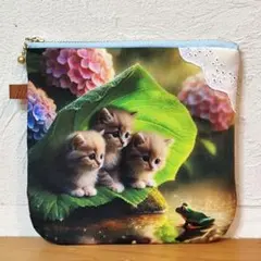 初めての出会い♡子猫ちゃんのふんわりファスナーポーチ、15②