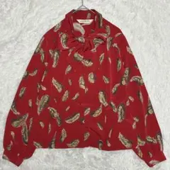 【888プロフ必読^_^様リクエスト】スカーフ柄 ボウタイ ブラウス