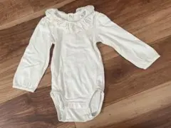 H&M baby 18M 86cm 白 ロンパース 襟付き レース