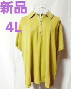新品 レディース 4L 半袖 トップスポロシャツ 仕事服 介護服 体型カバー