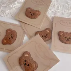 Teddy Bear 刺繍ワッペン 5点セット ブラウン