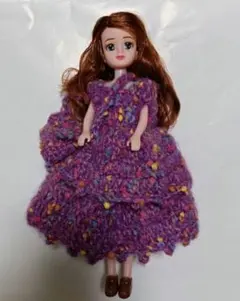 人形つき　ハンドメイドドレス　ポシェット　パンツ3点セット