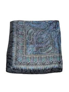 ペイズリー柄スカーフ 黒・青・緑